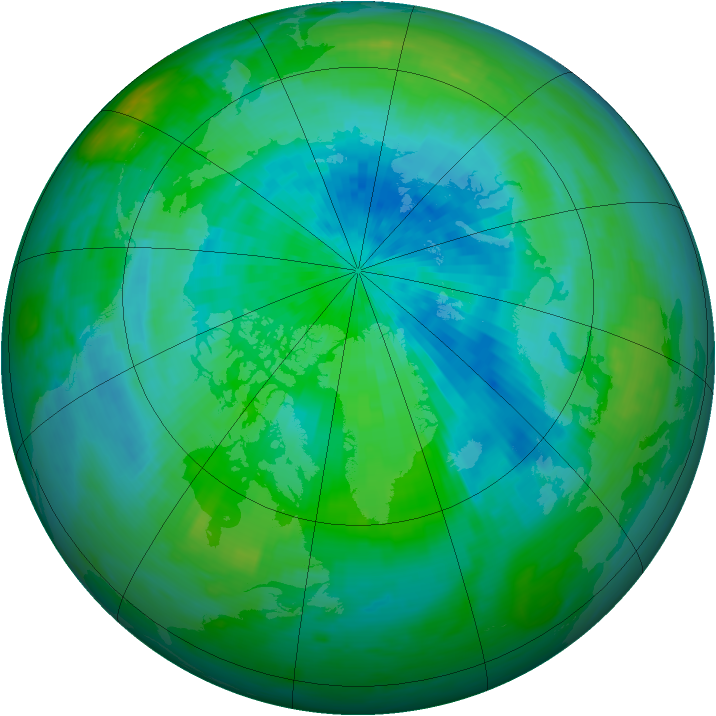 Arctic ozone map for 10 September 1990